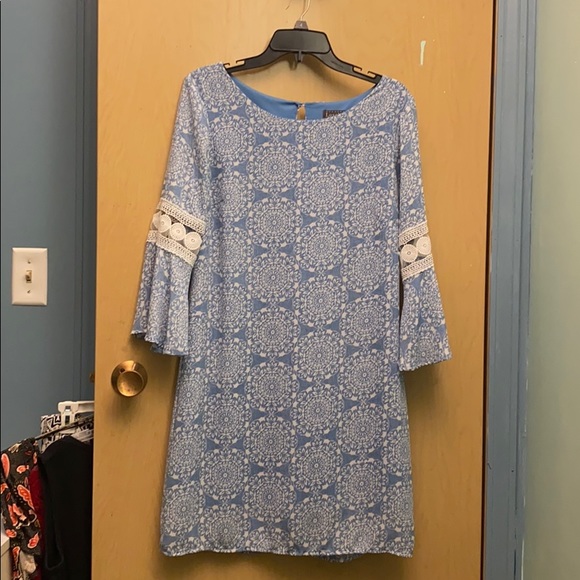 Blue print dress - Picture 1 of 3